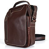Pánske tašky - Luxusná kožená etuja z hovädzej kože, hladká lesklá koža, hnedá farba - 14443416_