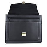 Pánske tašky - Pracovná kožená aktovka z vrúbkovanej čiernej kože - 14443870_