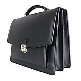 Pánske tašky - Pracovná kožená aktovka z vrúbkovanej čiernej kože - 14443881_