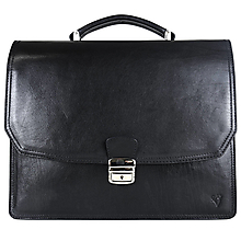 Pánske tašky - Luxusná kožená aktovka v lesklej čiernej farbe - 14443646_