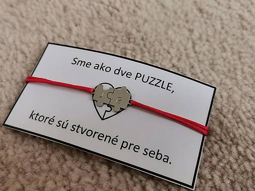 Náramky - Náramok puzzle / pár / Valentín / VARIANTY (Puzzle 2 spojené ( razba 2 iniciálok) - 1 ks náramku) - 14444336_