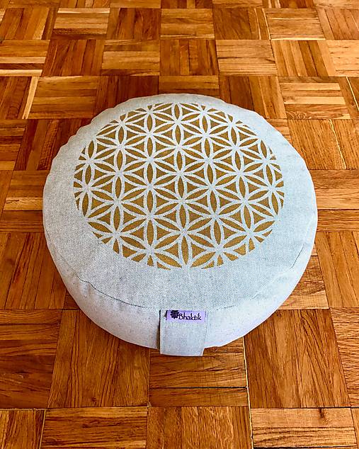 Úžitkový textil - Meditačný Vankúš "Golden Flower of Life" - 14443801_