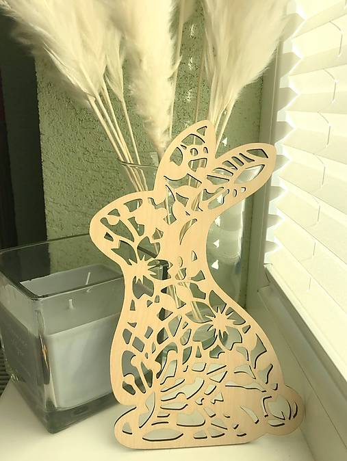 Dekorácie - Drevený zajko - 14445414_