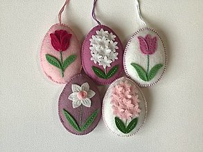 Dekorácie - Veľkonočné vajíčka - jarné kvety ružové - 14444071_