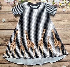 Detské oblečenie - Šaty - modré žirafky - 14445944_