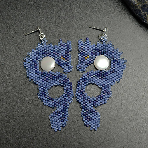 Náušnice - Azanarn, náušnice s drakmi, korálky - 14445596_