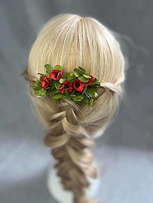 Ozdoby do vlasov - Kvetinový hrebienok "maky v ďateline" - 14447509_