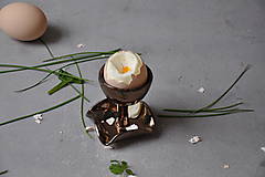 Nádoby - stojan na vajíčko v kovovej glazúre - 14446599_