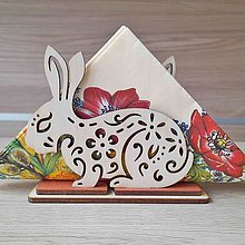 Dekorácie - Veľkonočný zajačik, stojan na servítky - 14447040_