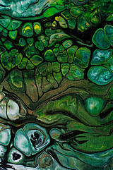 Obrazy - Dažďový prales - abstraktný obraz - acrylic pouring - 14447984_