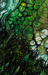 Obrazy - Dažďový prales - abstraktný obraz - acrylic pouring - 14447986_