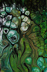 Obrazy - Dažďový prales - abstraktný obraz - acrylic pouring - 14447988_