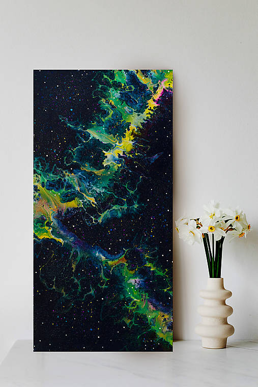 Obrazy - Hmlovina - abstraktný obraz - acrylic pouring - 14448070_