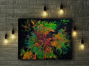 Obrazy - Karneval - abstraktný obraz - acrylic pouring - 14447950_