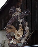 Dekorácie - Veľkonočná dekorácia z brezového prútia s kohútikom - 14450699_