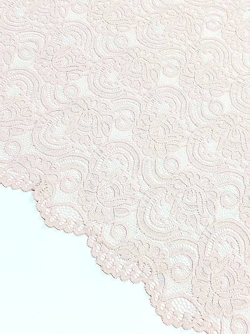 Textil - Elastická krajka (staro ružová) - 14451431_