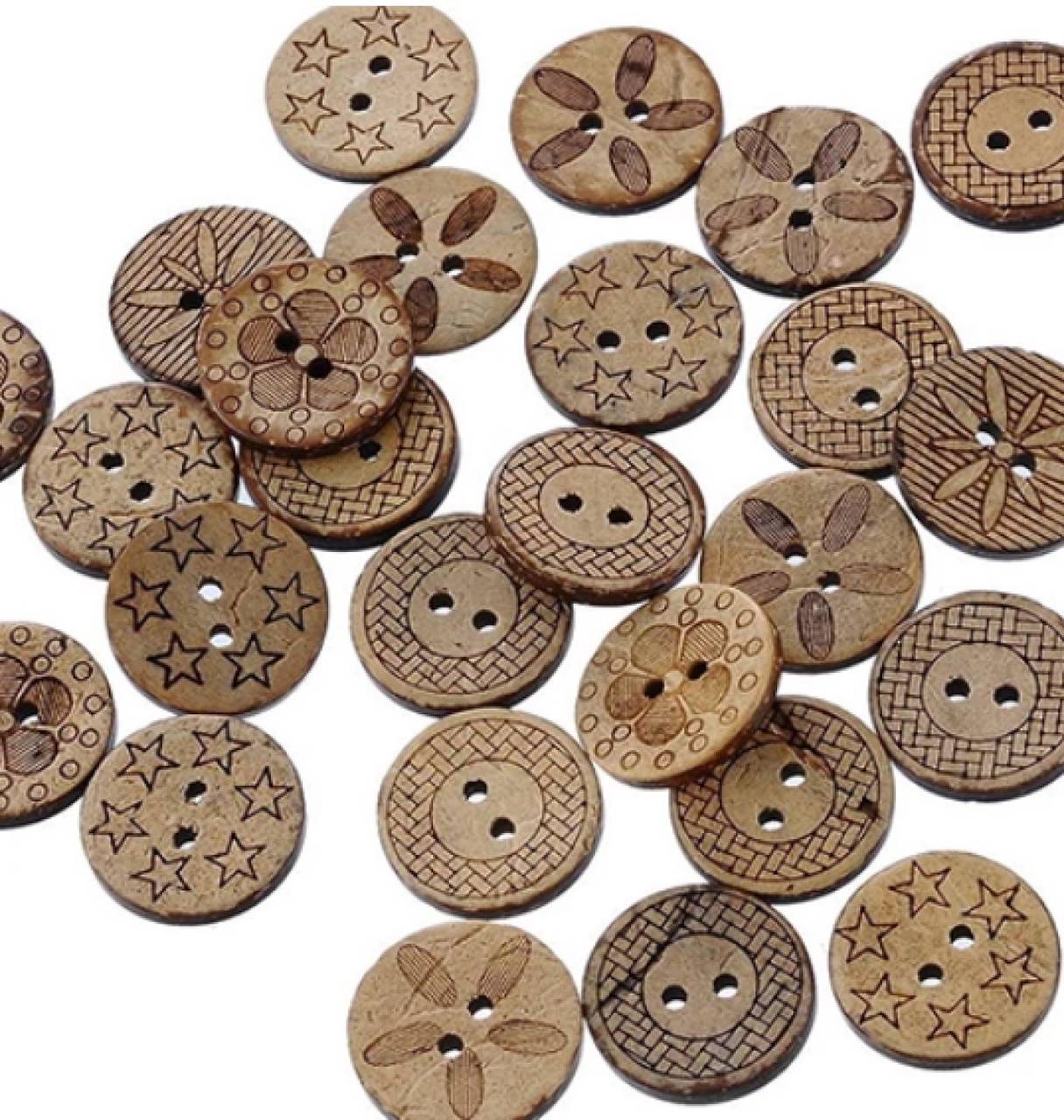 G102 Gombík kokosový mix 1,5 cm