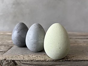 Dekorácie - Betónové vajíčka sada 3 ks (Zelená) - 14454284_