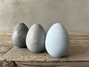 Dekorácie - Betónové vajíčka sada 3 ks (Modrá) - 14454286_