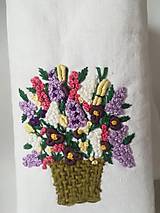 Taštičky - Vyšívané púzdro na okuliare - kvety v košíku - 14453376_