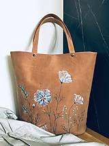 Kabelky - ALEX "Flowers3" kožená kabelka s vypaľovaným obrázkom - 14452936_