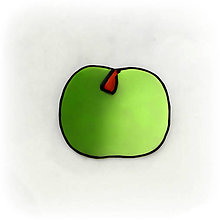 Magnetky - Cartoon magnetka (jablko) - 14453485_