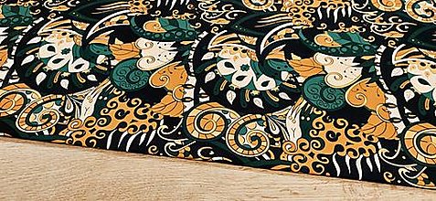 Textil - Šatovka - Cena za 10 centimetrov (Emerald Abstract) - 14455239_