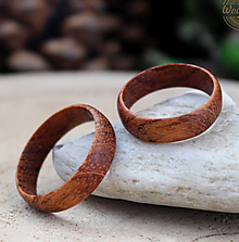 Prstene - Svadobné obrúčky z dreva Jatoba - 14454918_