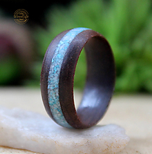 Prstene - Prsteň z orechového dreva s jadeitovým kameňom - 14455033_