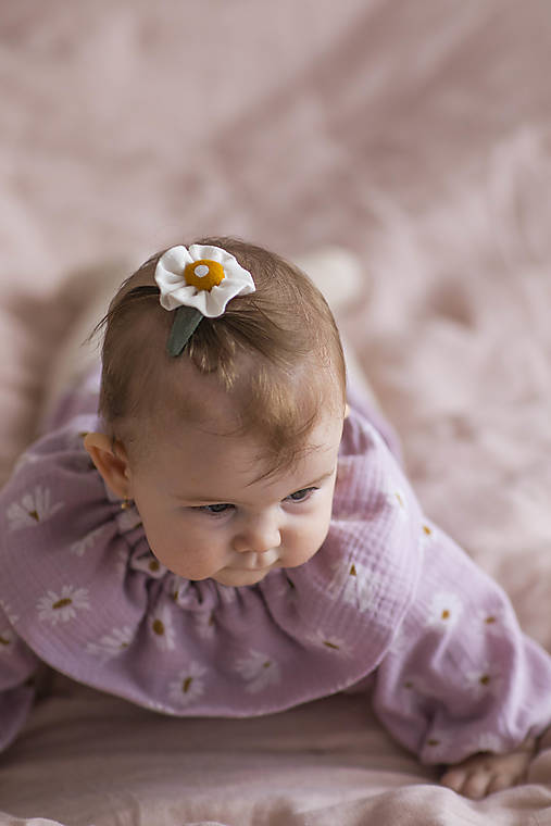 Detské doplnky - Ľanový kvietok Margarétka - 14456998_