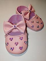 Detské topánky - Ružové capačky s kamienkami - 14456955_