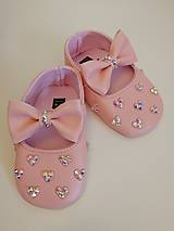 Detské topánky - Ružové capačky s kamienkami - 14456956_