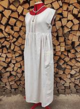 Šaty - Béžové ľanové šaty s čipkou (rôzne farby) - 14456832_