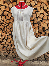 Šaty - Béžové ľanové šaty s čipkou (rôzne farby) - 14456938_