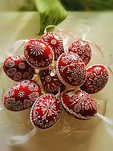 Dekorácie - červené kraslice na zavesenie - 14454583_