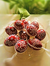 Dekorácie - červené kraslice na zavesenie - 14454584_