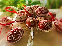 Dekorácie - červené kraslice na zavesenie - 14454586_