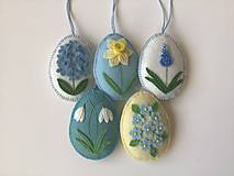Dekorácie - Veľkonočné vajíčka-jarné kvety modré - 14456264_