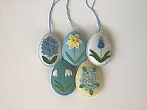 Dekorácie - Veľkonočné vajíčka-jarné kvety modré - 14456266_