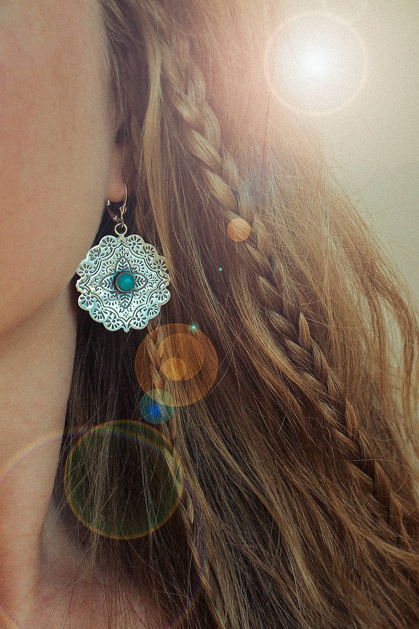 Strieborné náušnice s amazonitmi - Tallulah