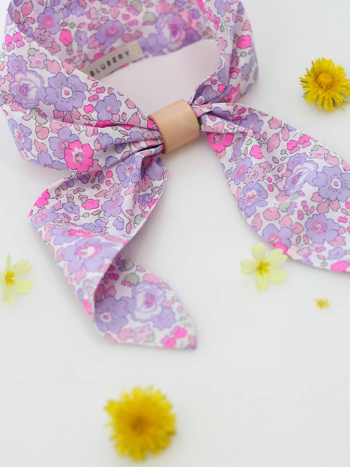 Letná exkluzívna kvetinová šatka do vlasov a krku "Pink"