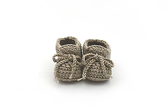Detské topánky - Béžové papučky MERINO/BAVLNA - 14458376_