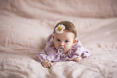 Detské doplnky - Ľanový kvietok čelenka - 14457772_