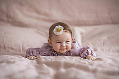 Detské doplnky - Ľanový kvietok čelenka - 14457773_