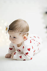 Detské doplnky - Ľanový kvietok čelenka - 14457774_