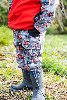 Detské oblečenie - softshell nohavice požiarnik klasický strih - 14457747_