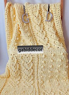 Detský textil - Deka z vlny puffy detská, do kočiarika, do postieľky (Deka puffy, rozmery cca (100×200) cm, farba žltá č. 13) - 14458485_