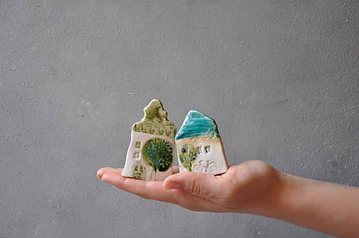 Domček , dom zelený a tyrkysový  (Zelený 2332)