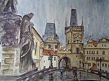 Obrazy - Karlov most... (akvarel) - 14460818_