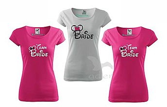 Topy, tričká, tielka - Tričko Bride + Team Bride - 14463164_